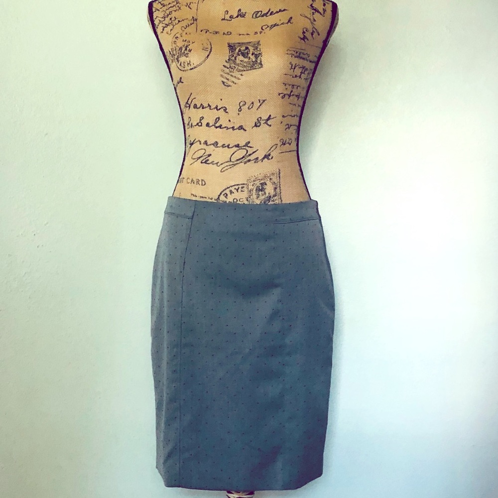Grey Polka Dot Pencil Skirt